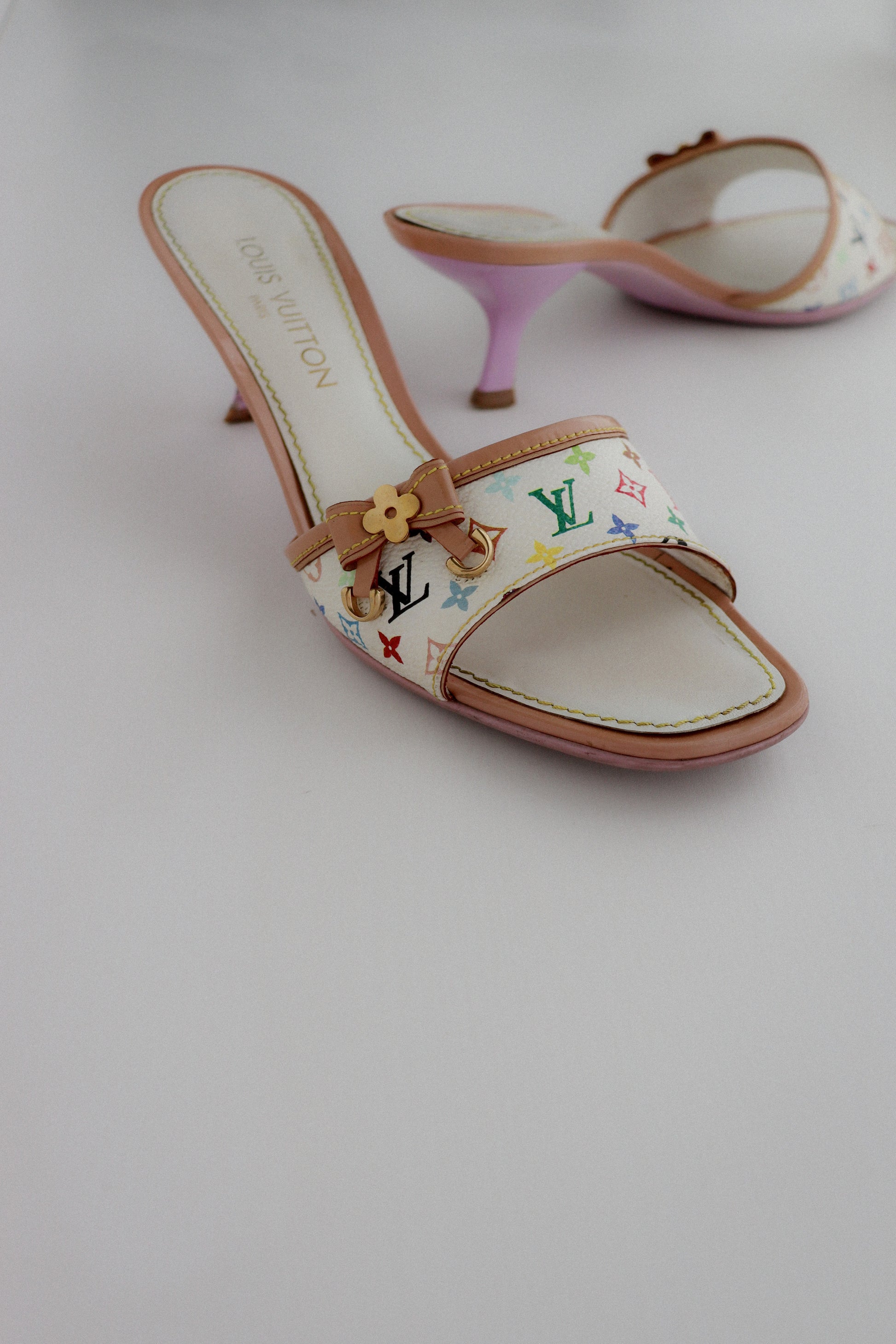 Vintage Louis Vuitton x Takashi Murakami Kitten Heels 39.5