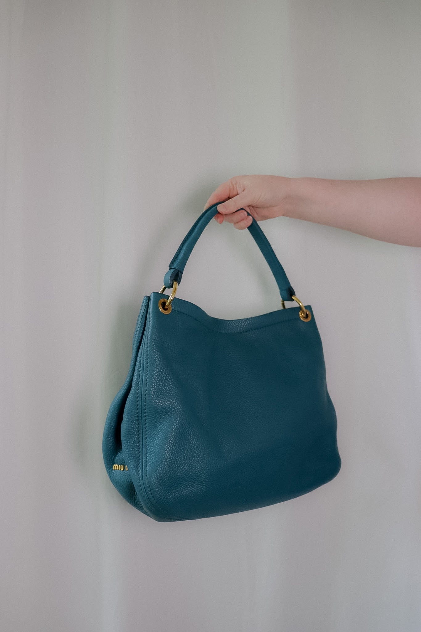 Vintage Miu Miu Teal Hobo Bag