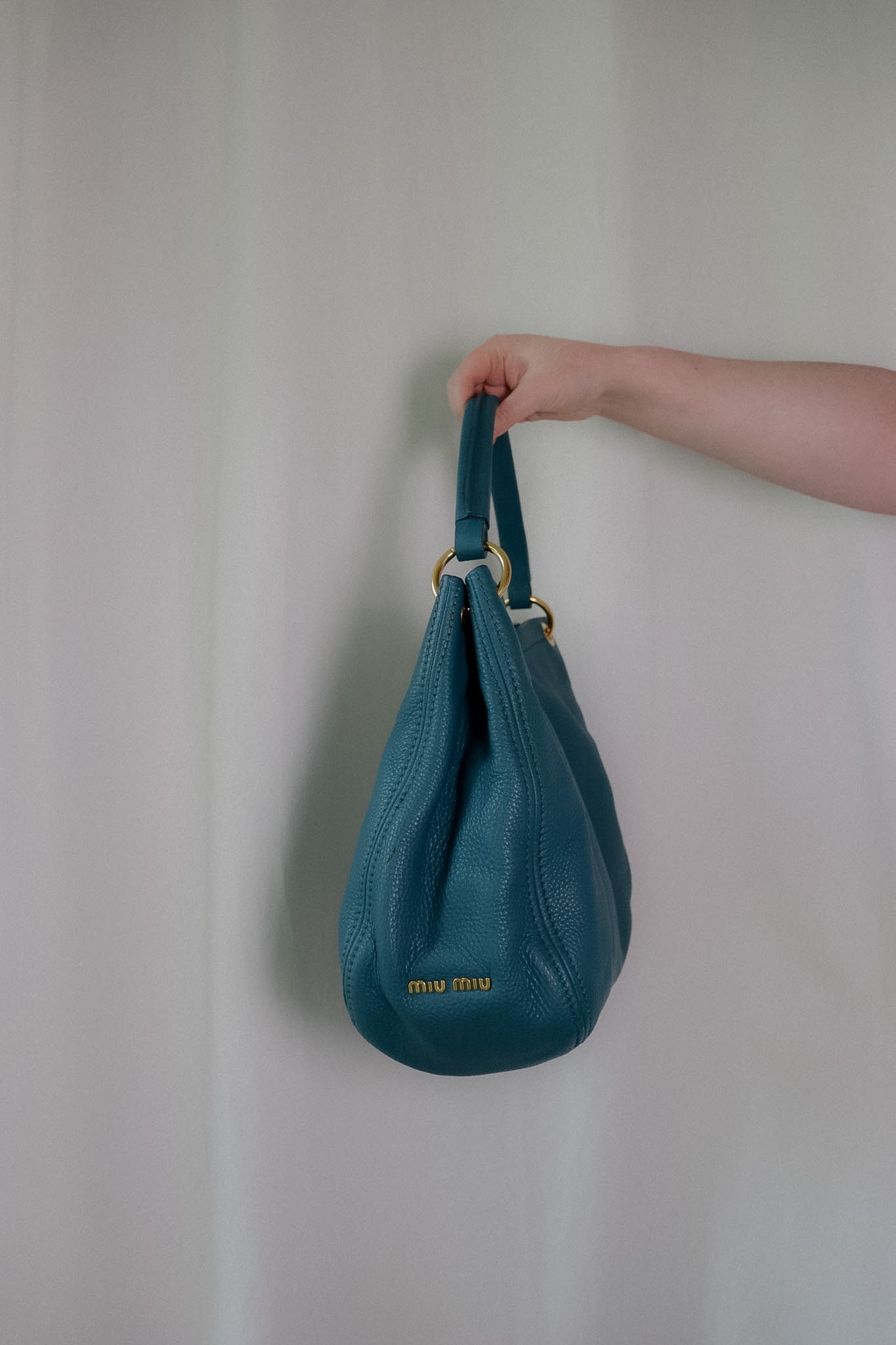 Vintage Miu Miu Teal Hobo Bag