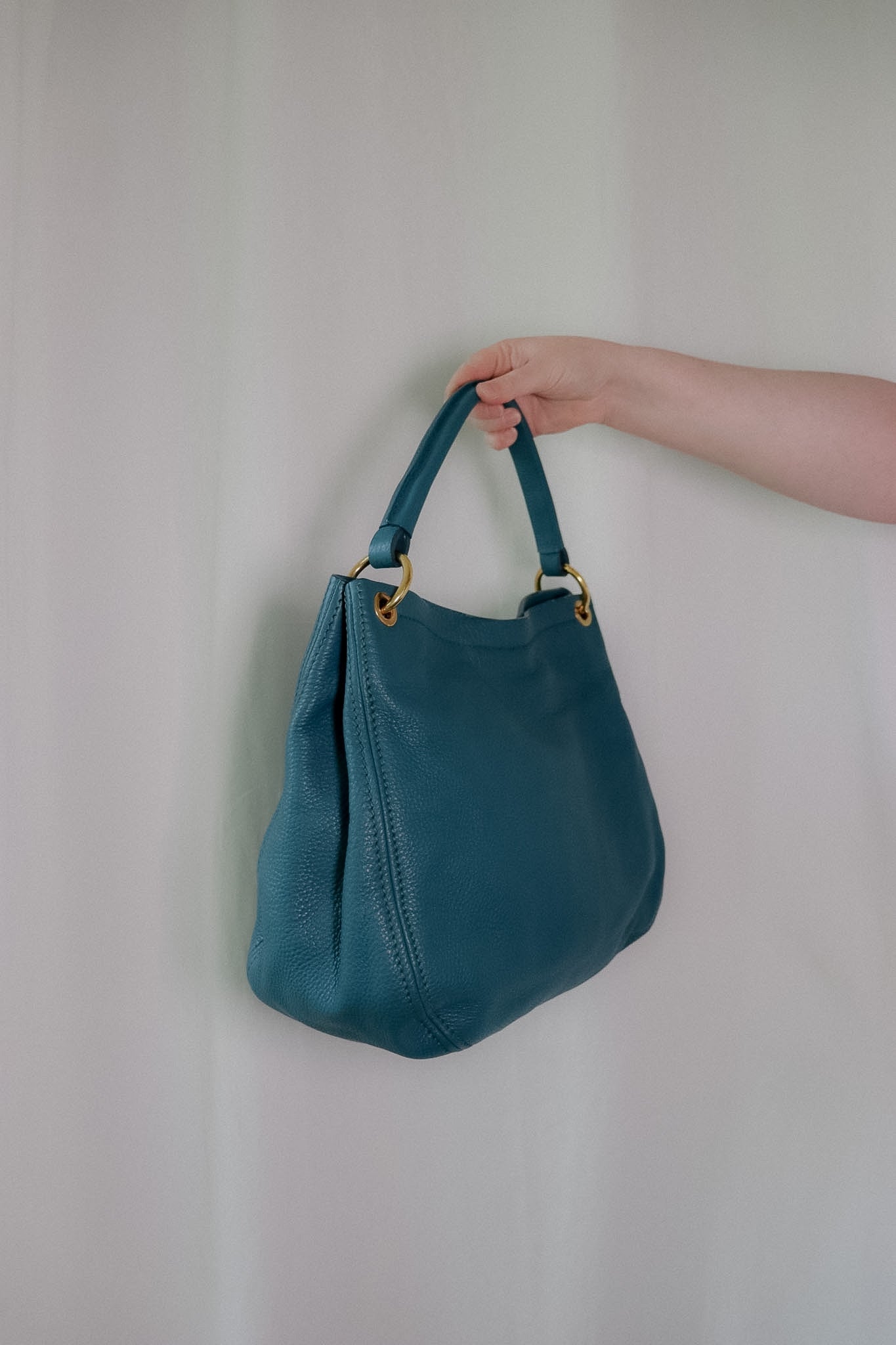 Vintage Miu Miu Teal Hobo Bag