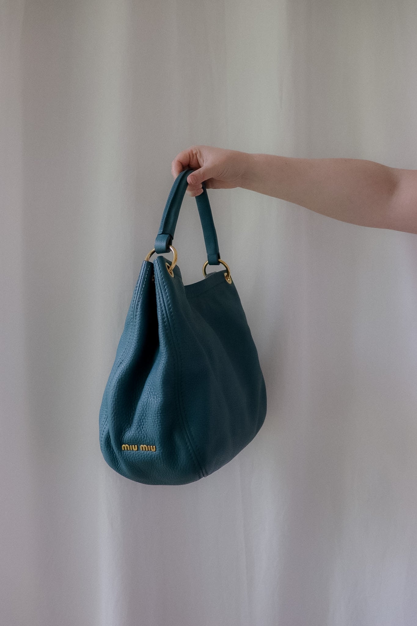 Vintage Miu Miu Teal Hobo Bag