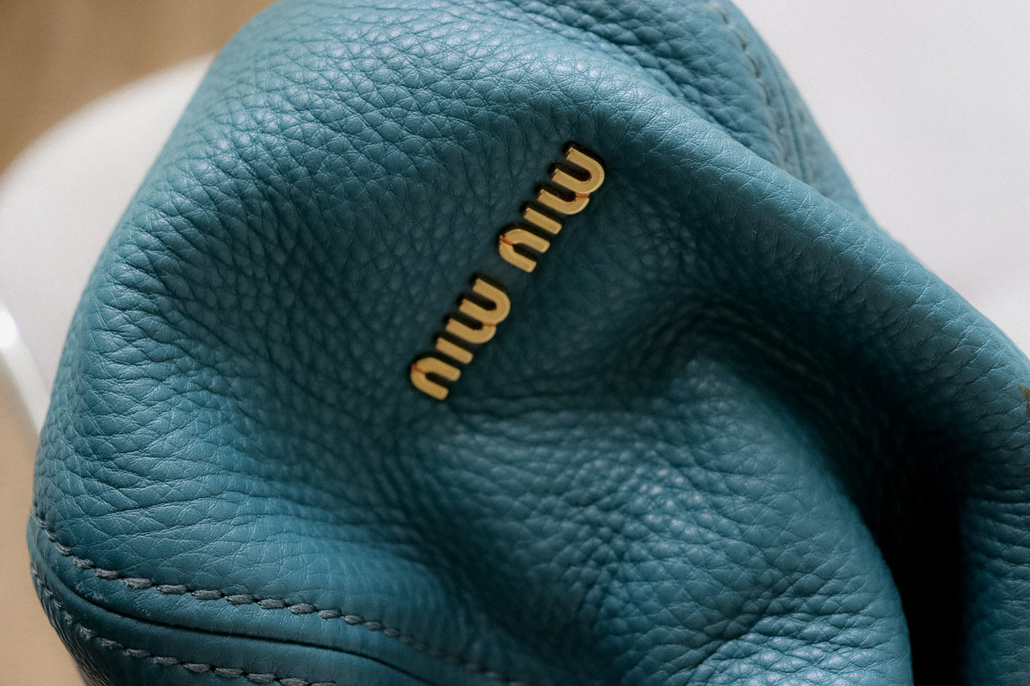 Vintage Miu Miu Teal Hobo Bag