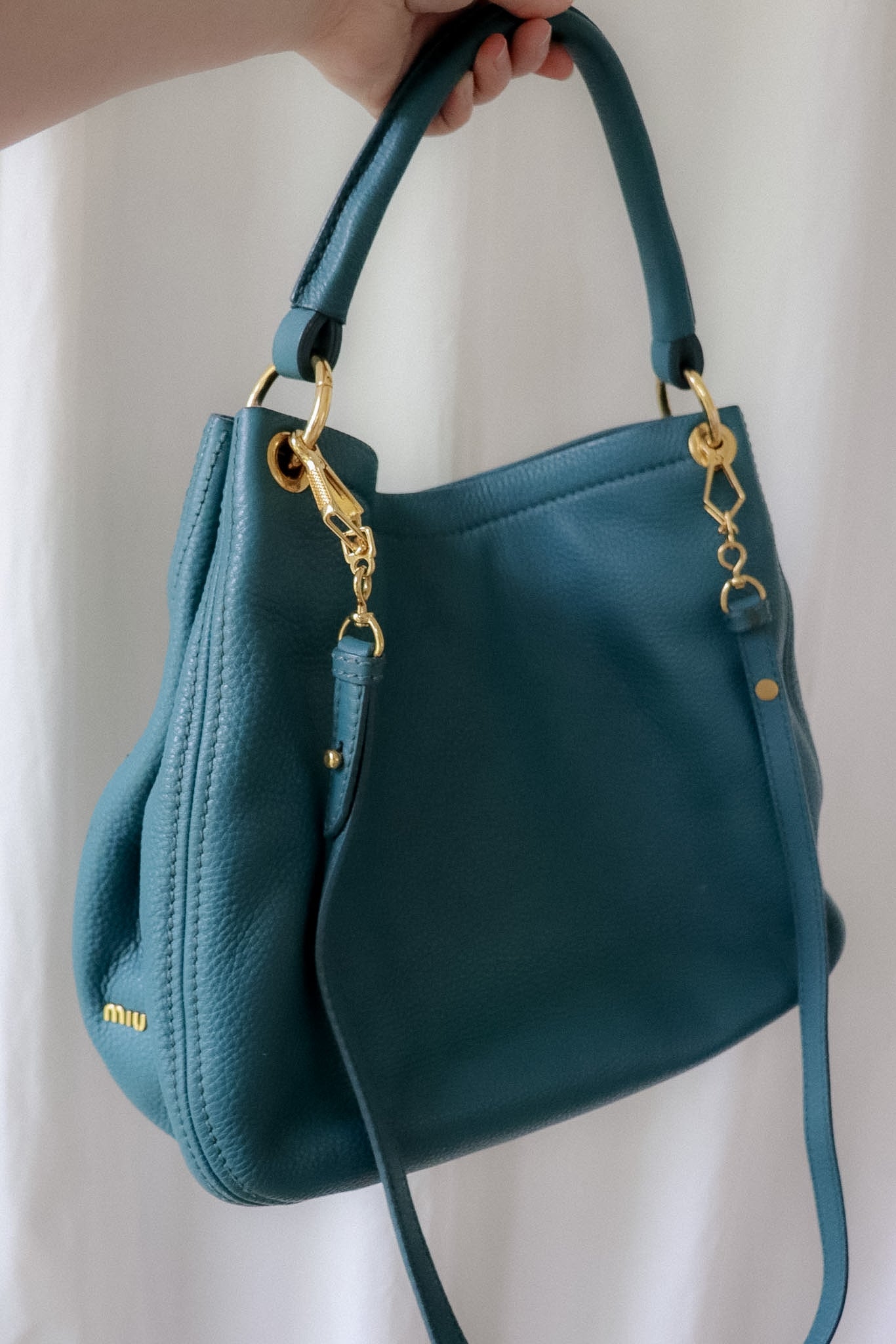 Vintage Miu Miu Teal Hobo Bag