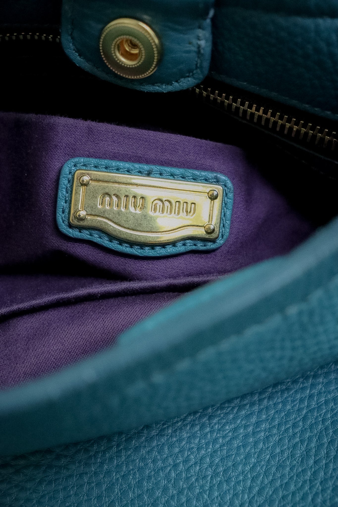 Vintage Miu Miu Teal Hobo Bag