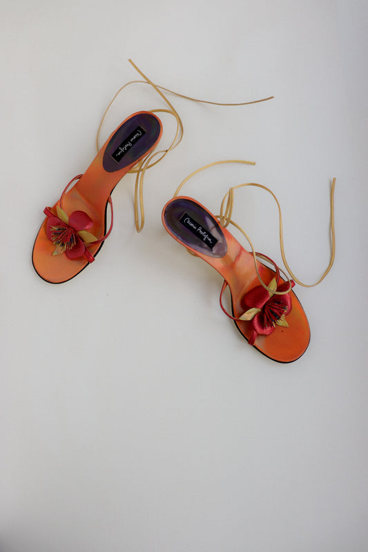 Orchid Sandals Italian Vintage 37.5