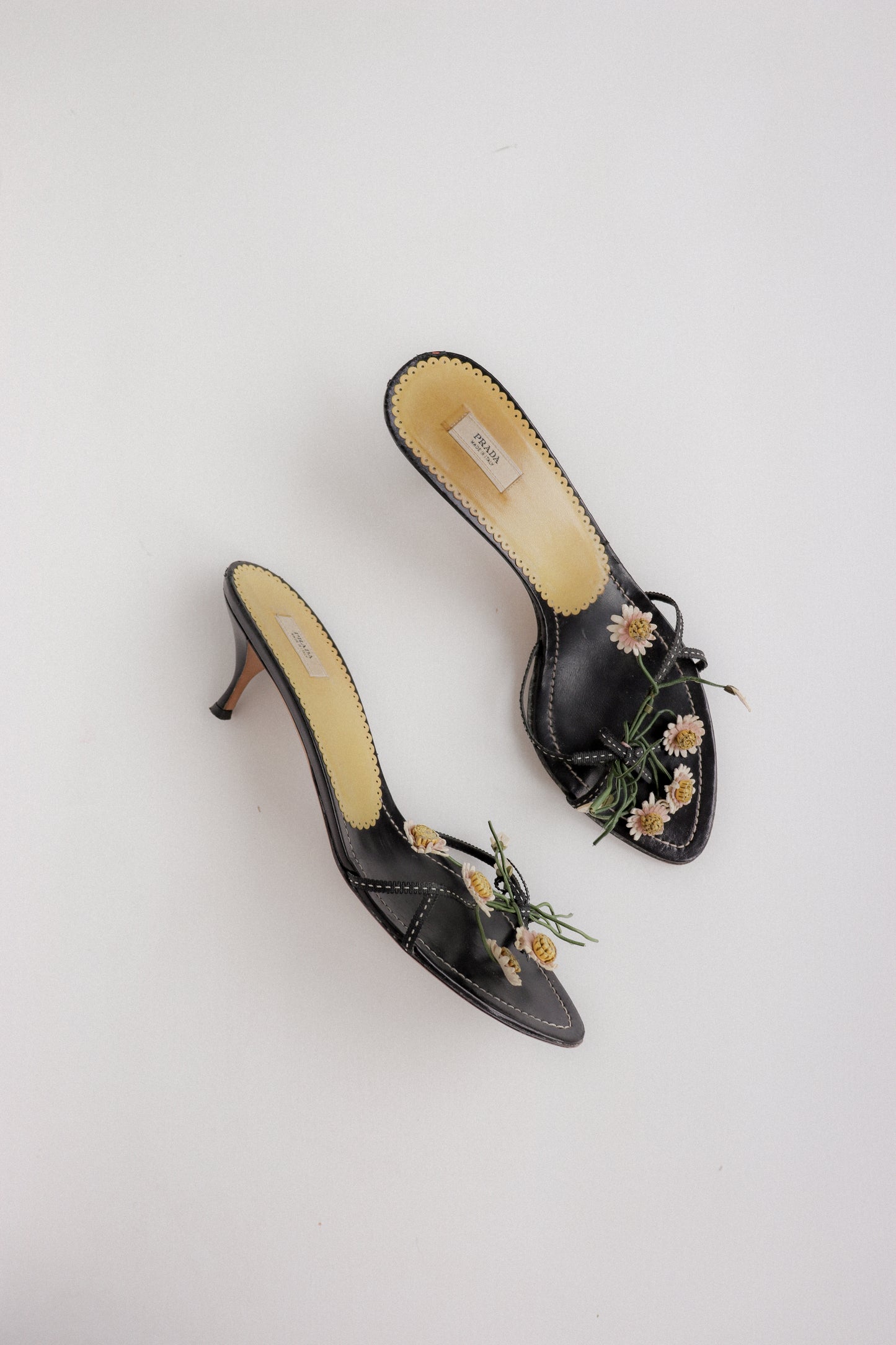 Vintage Prada Daisy Kitten Heels 40