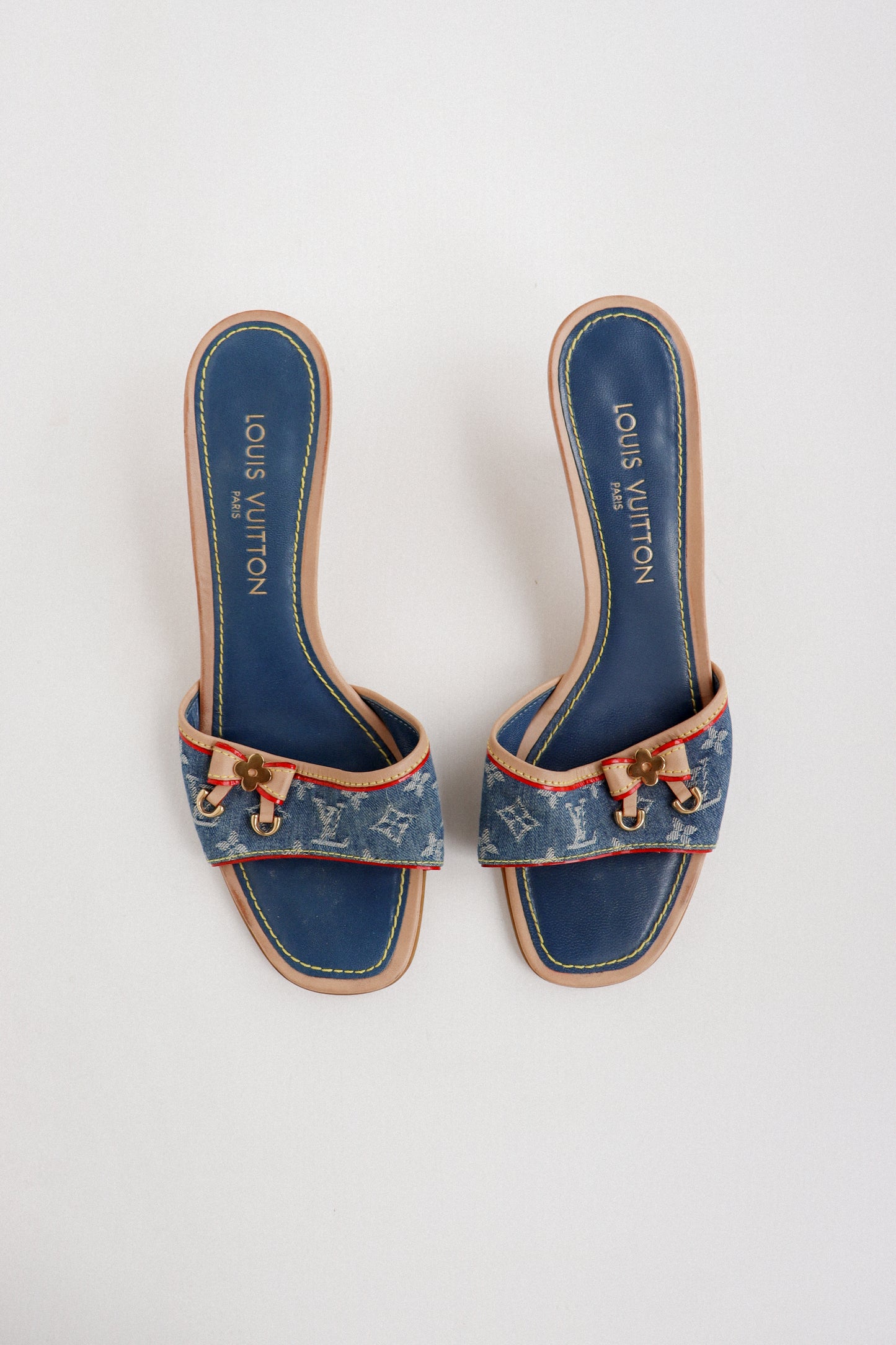 Vintage Louis Vuitton Denim Mules 38.5