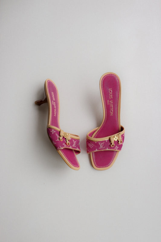 Vintage Louis Vuitton Denim Mules 37