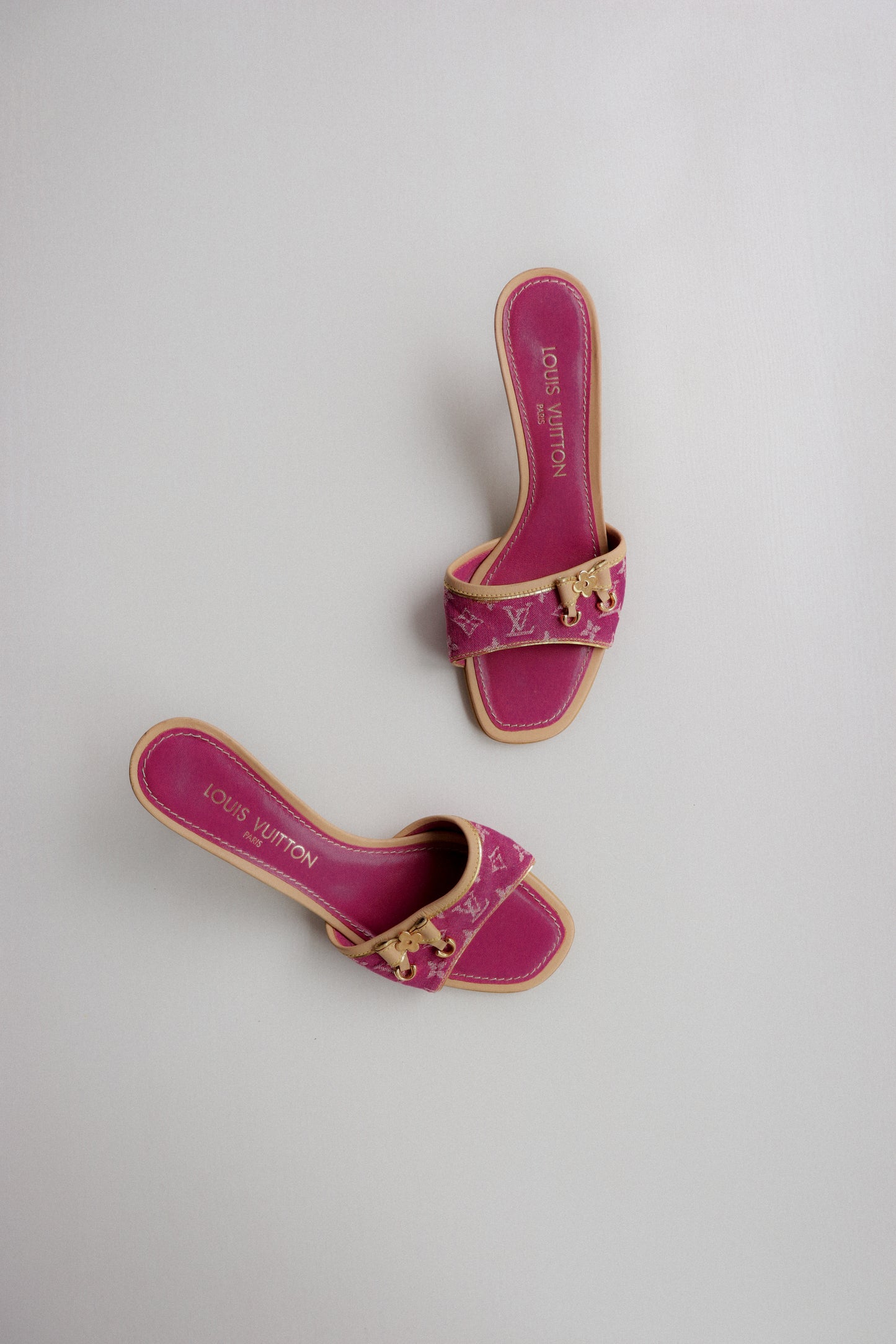Vintage Louis Vuitton Denim Mules 37