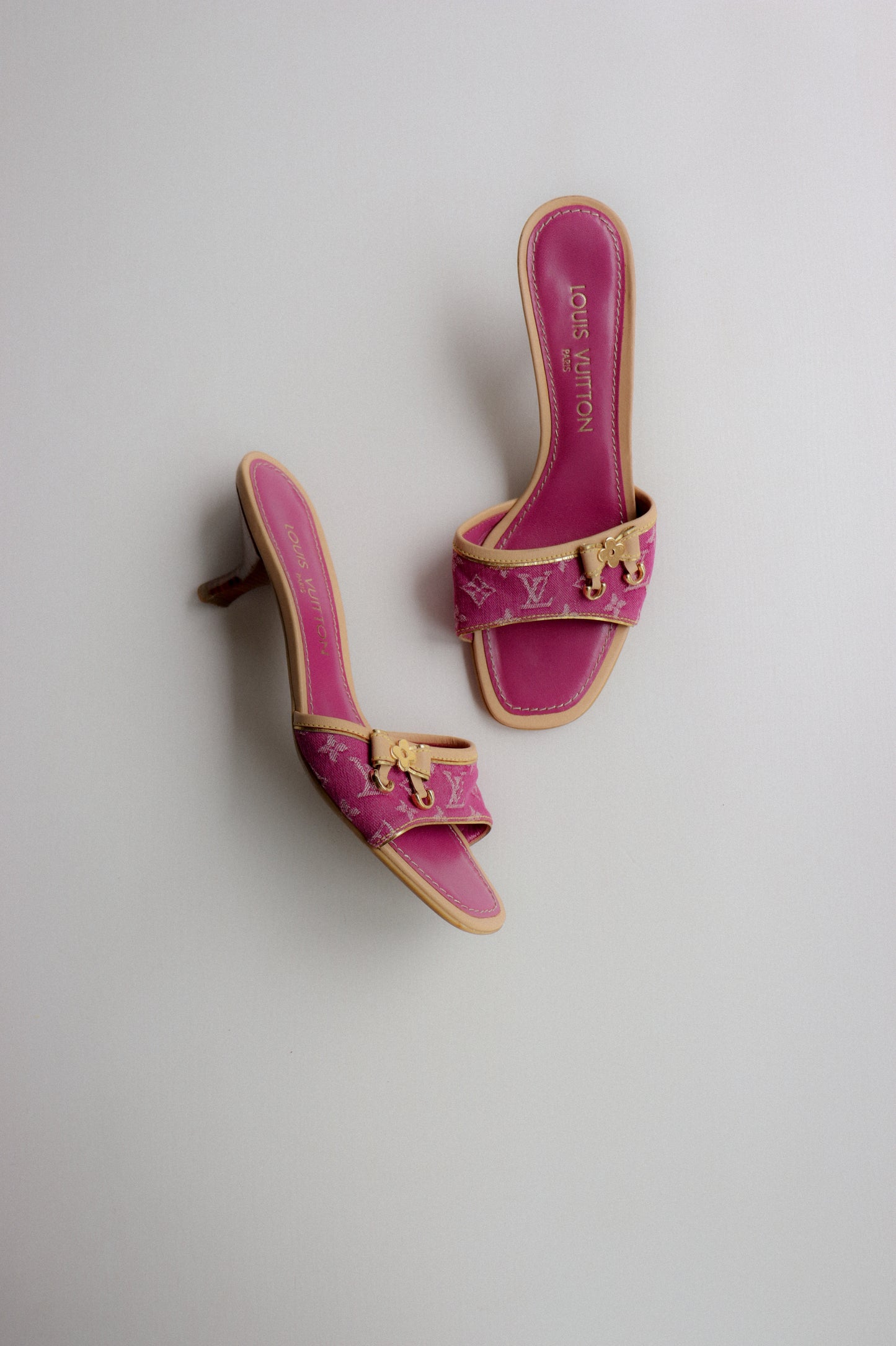 Vintage Louis Vuitton Denim Mules 37