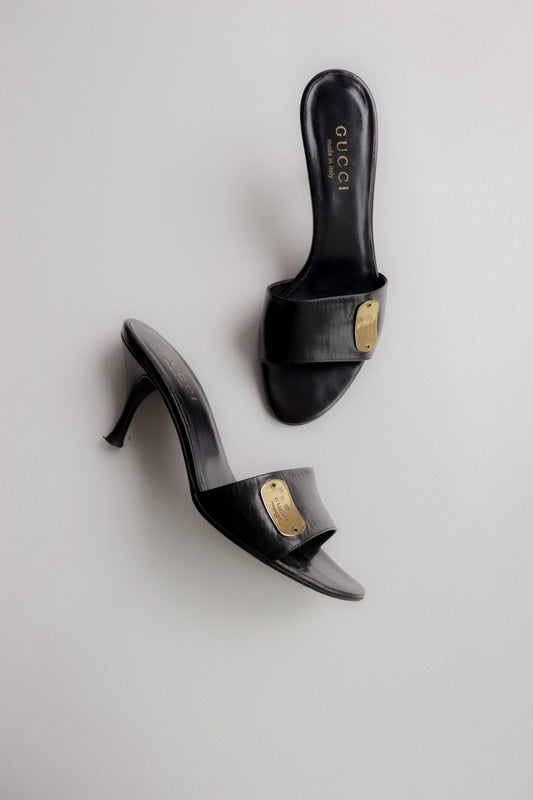Vintage Gucci Tag Mules 36