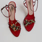 Vintage Prada Rose Sandals 40