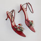 Vintage Prada Rose Sandals 40