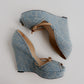 Vintage Gucci Denim Wedge Sandals 39