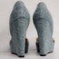 Vintage Gucci Denim Wedge Sandals 39