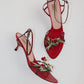 Vintage Prada Rose Sandals 40