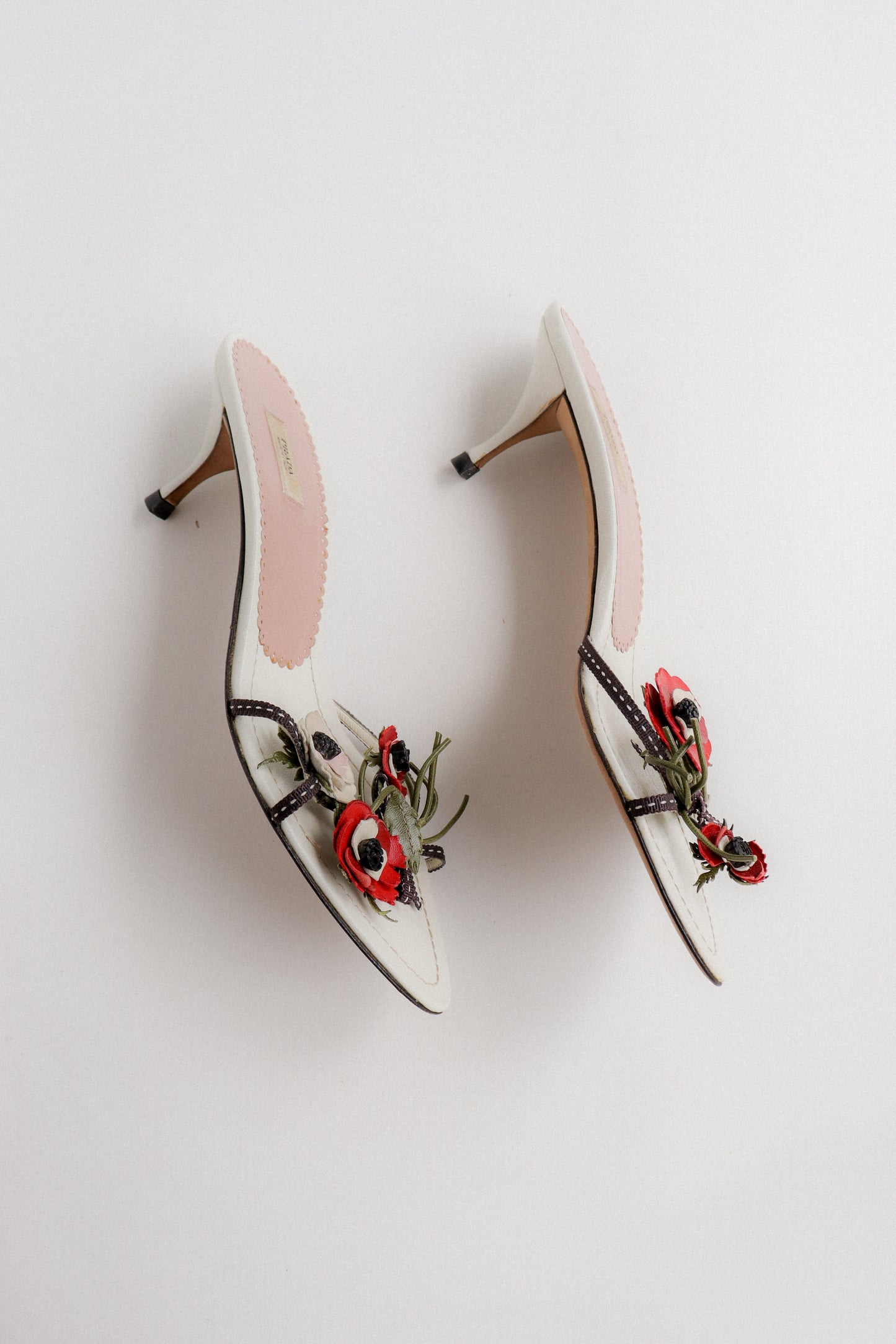 Vintage Prada Poppy Mules 37.5