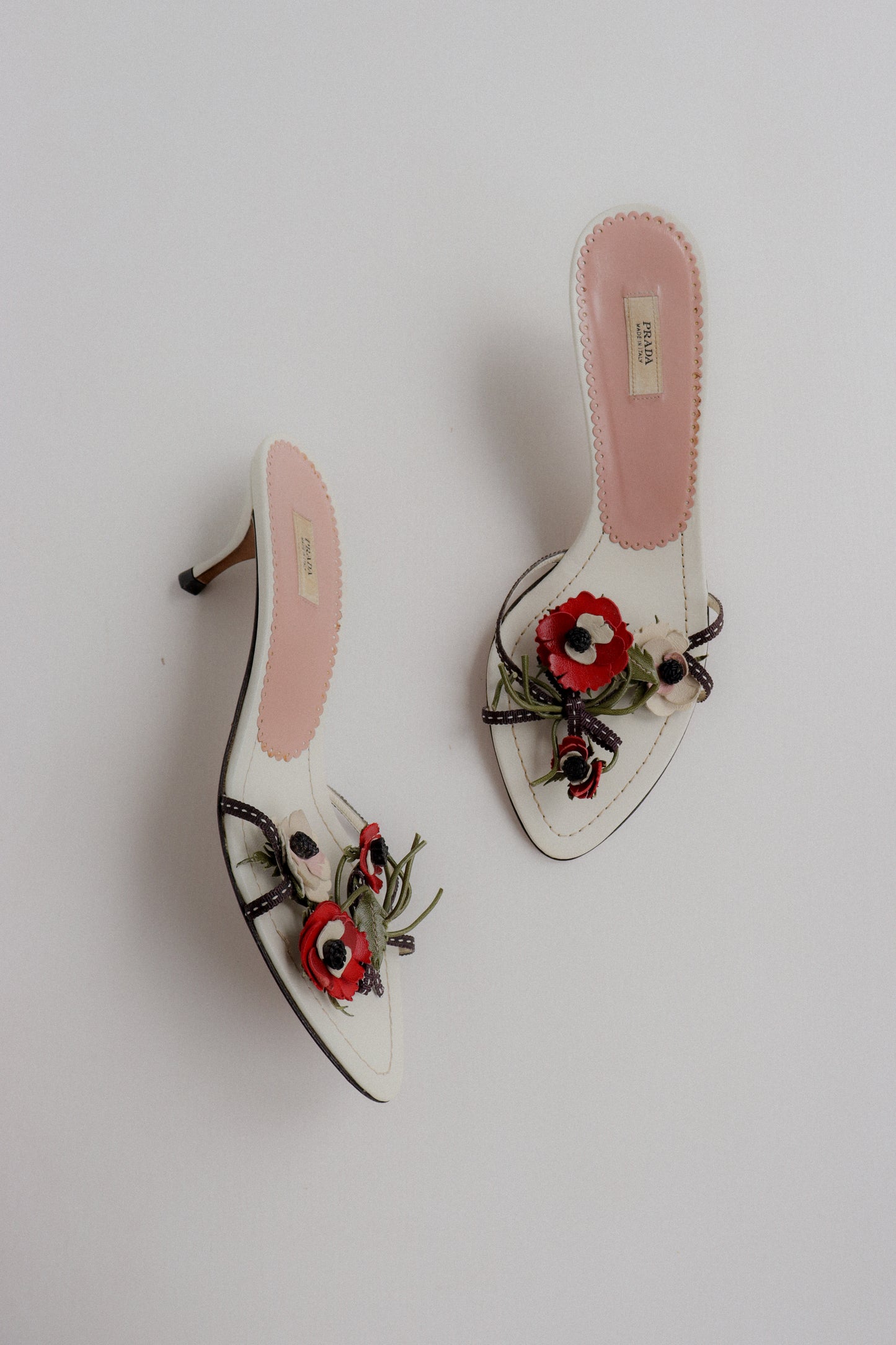 Vintage Prada Poppy Mules 37.5