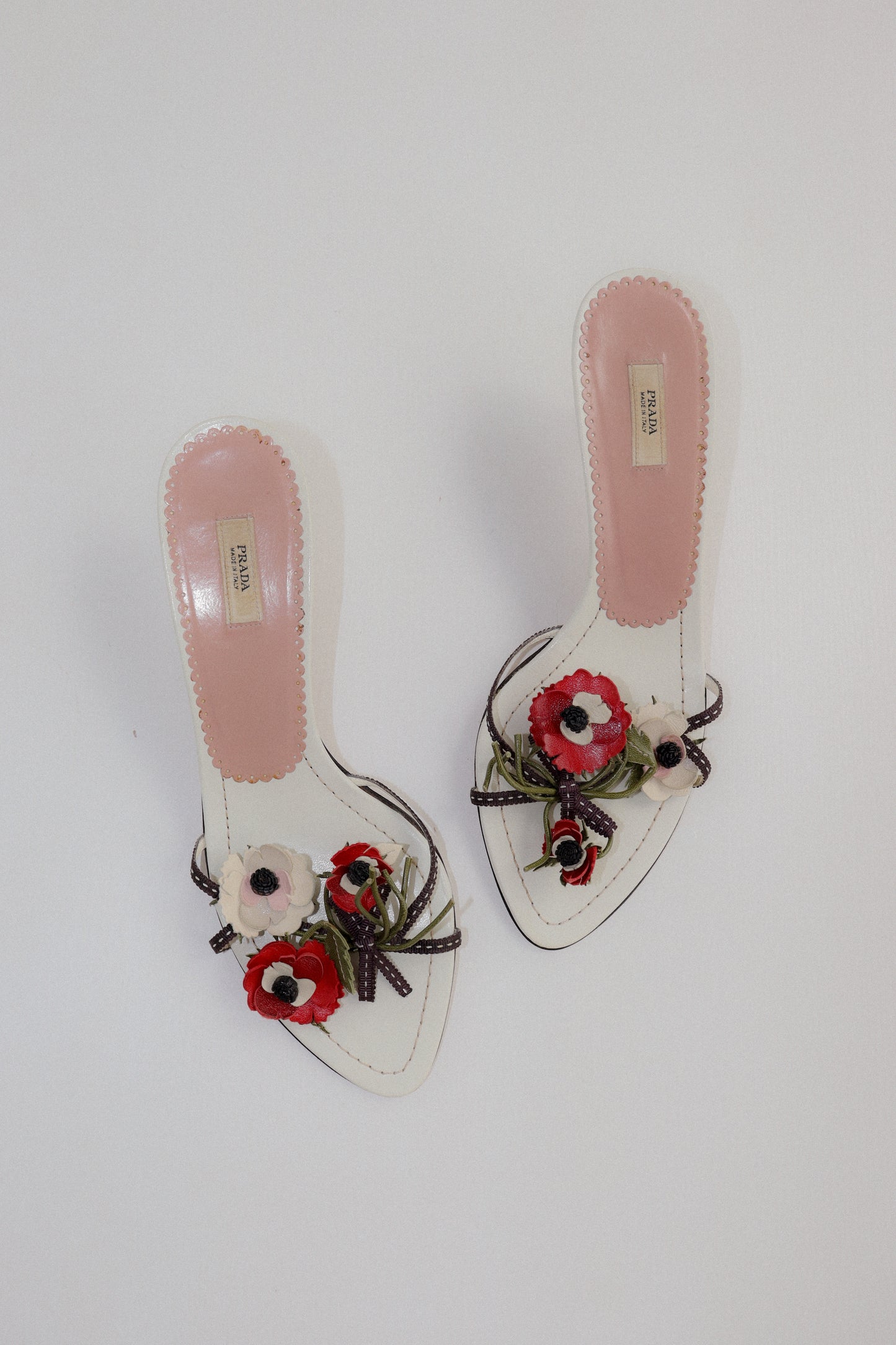 Vintage Prada Poppy Mules 37.5