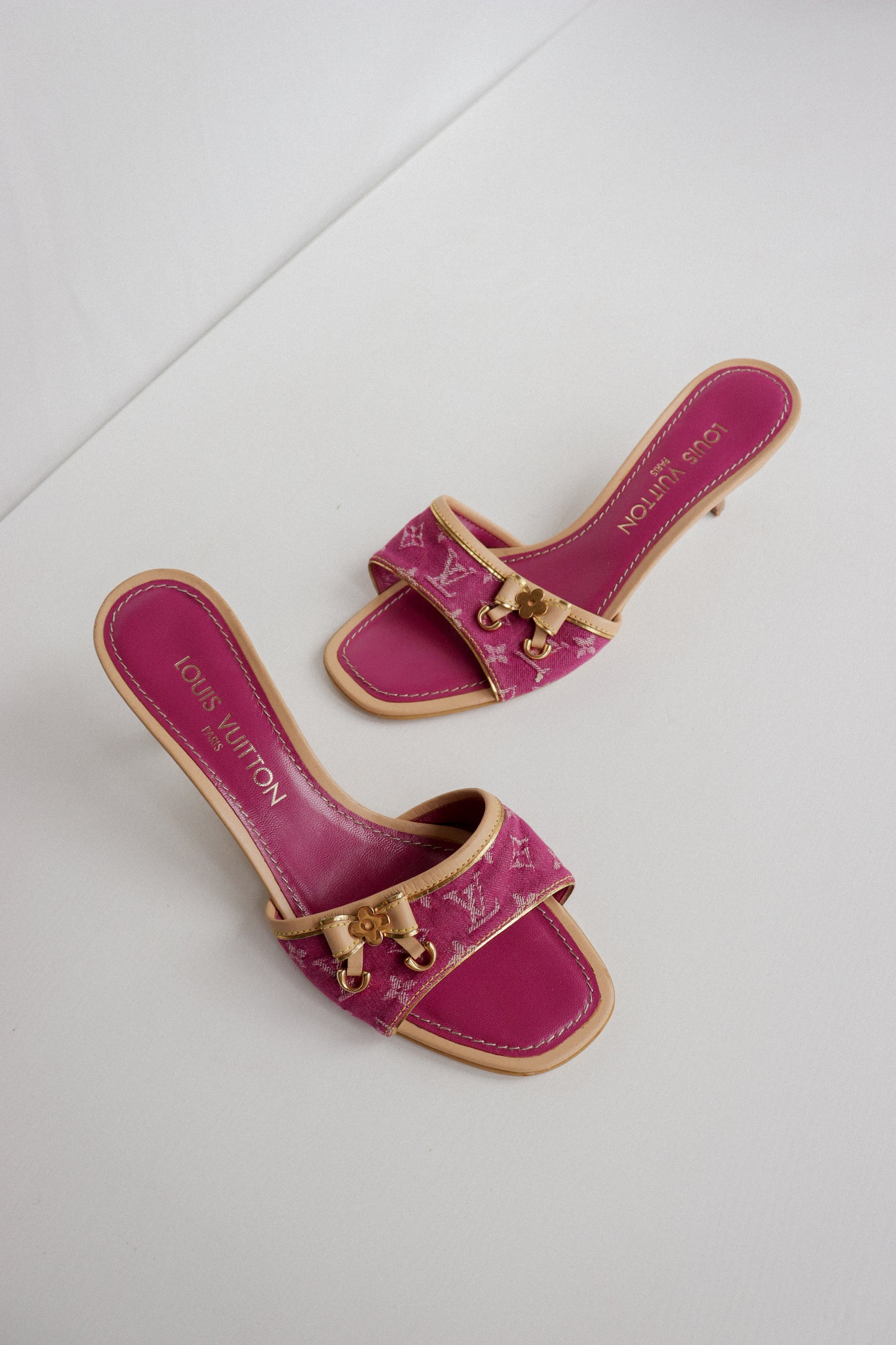 Vintage Louis Vuitton Denim Mules 37