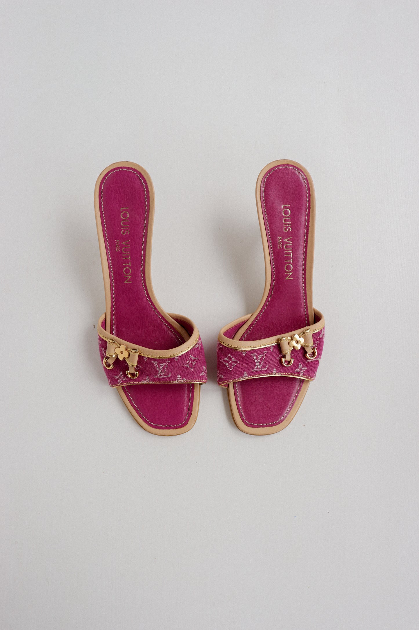 Vintage Louis Vuitton Denim Mules 37