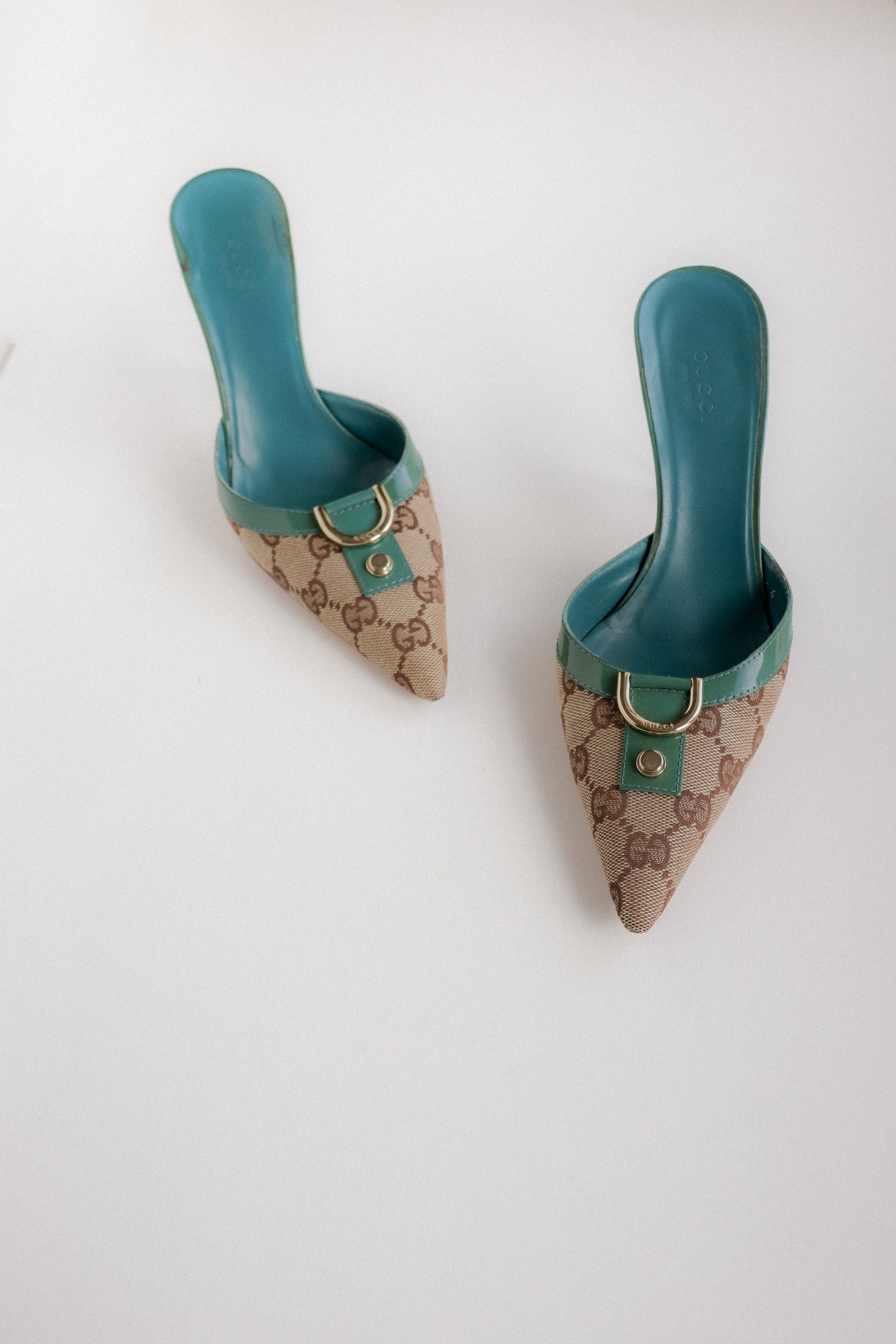 Vintage Gucci Monogram Mules 36