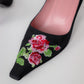 Vintage Moschino Rose Kitten Heels 38.5