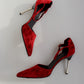 Vintage Gucci Velvet Monogram Heels 40