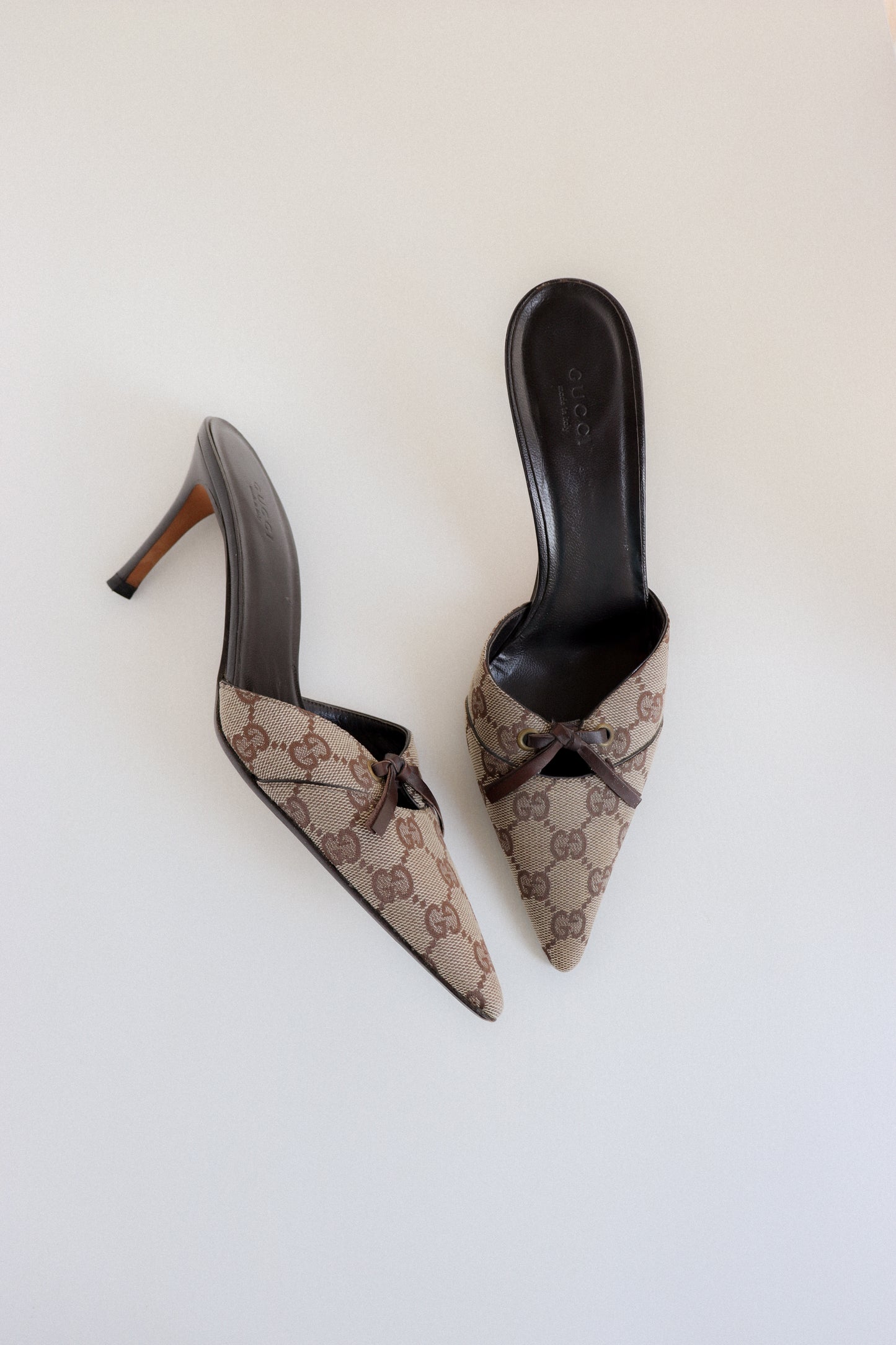 Vintage Gucci Mules Bow US 8