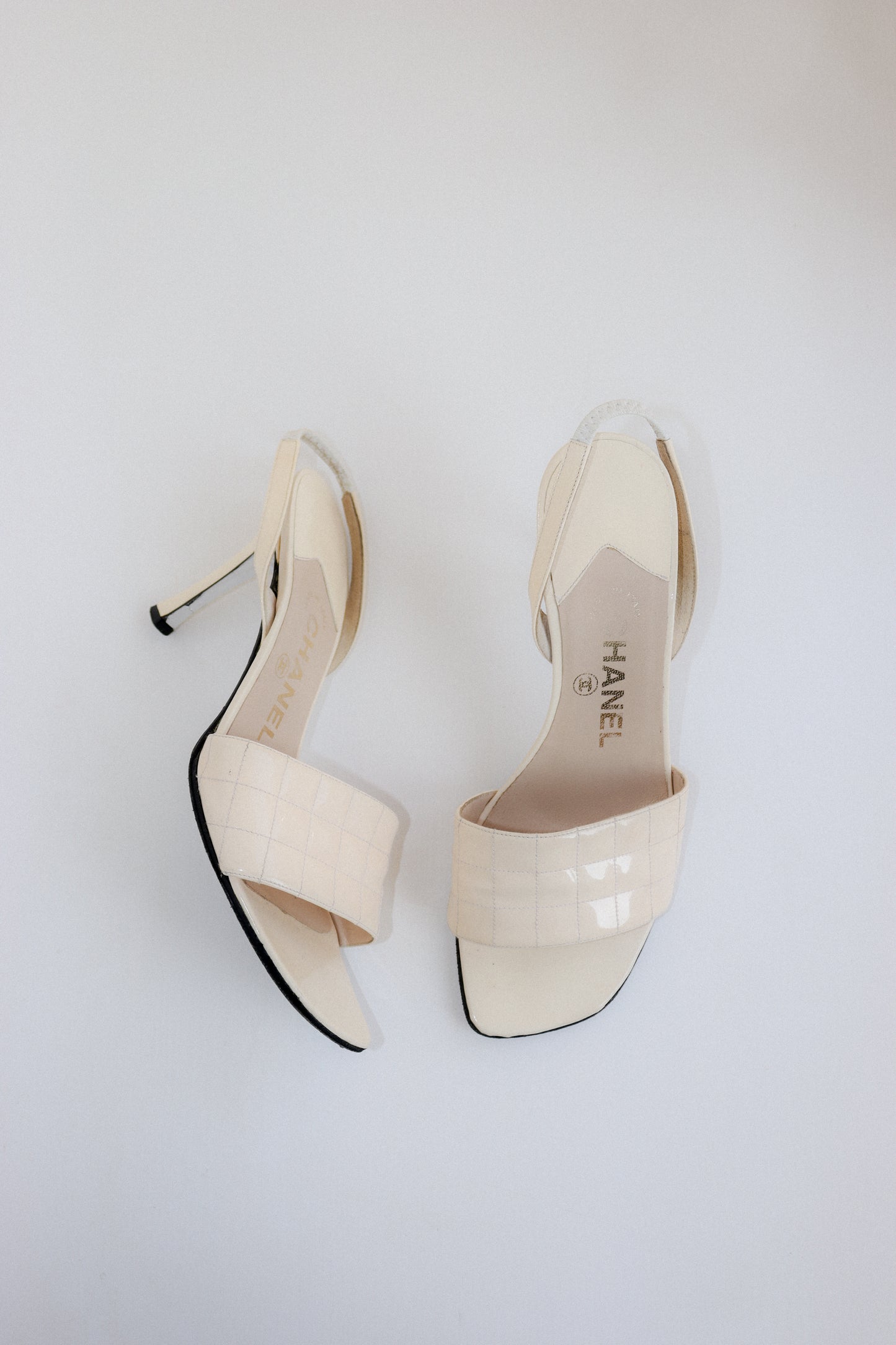 Vintage Chanel Chocolate Bar Slingbacks 36.5