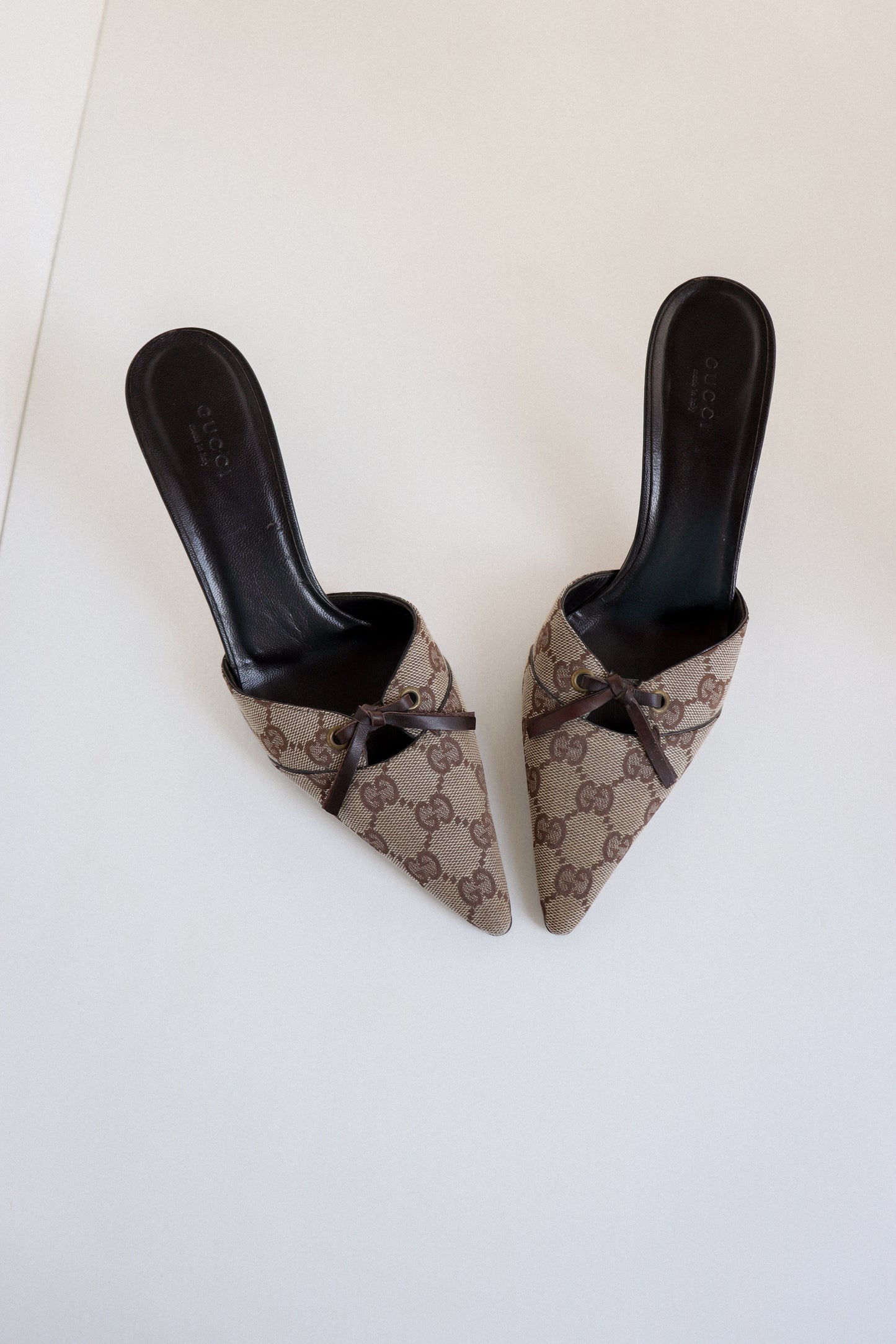 Vintage Gucci Mules Bow US 8