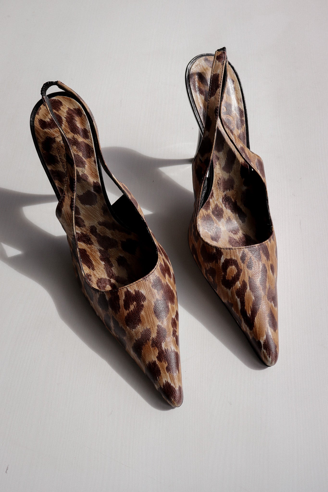 Vintage Dolce & Gabbana Leopard Slingbacks 37.5