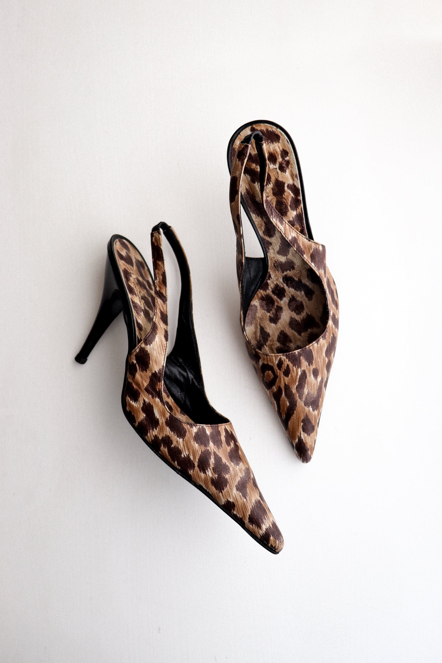 Vintage Dolce & Gabbana Leopard Slingbacks 37.5