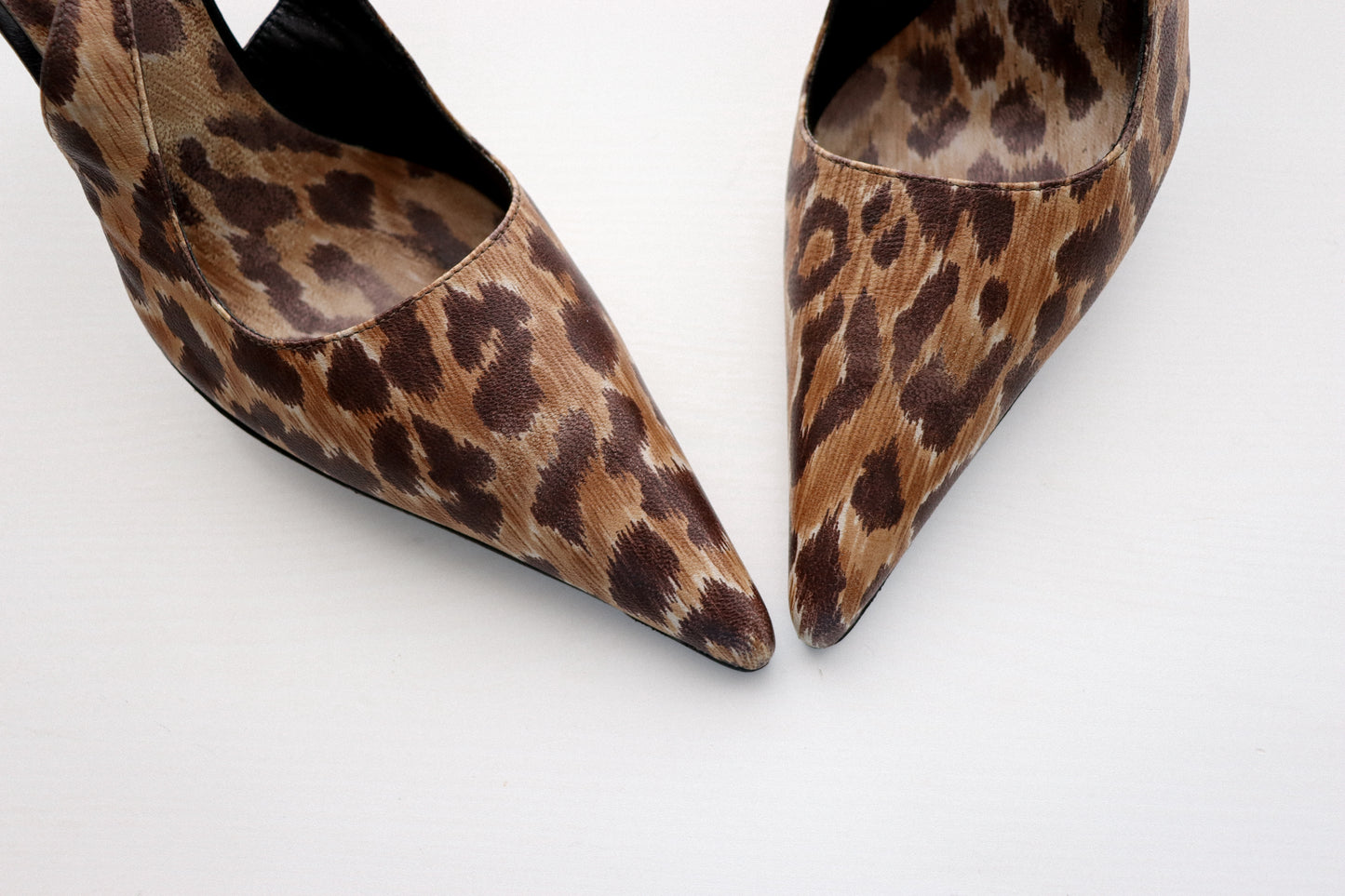 Vintage Dolce & Gabbana Leopard Slingbacks 37.5