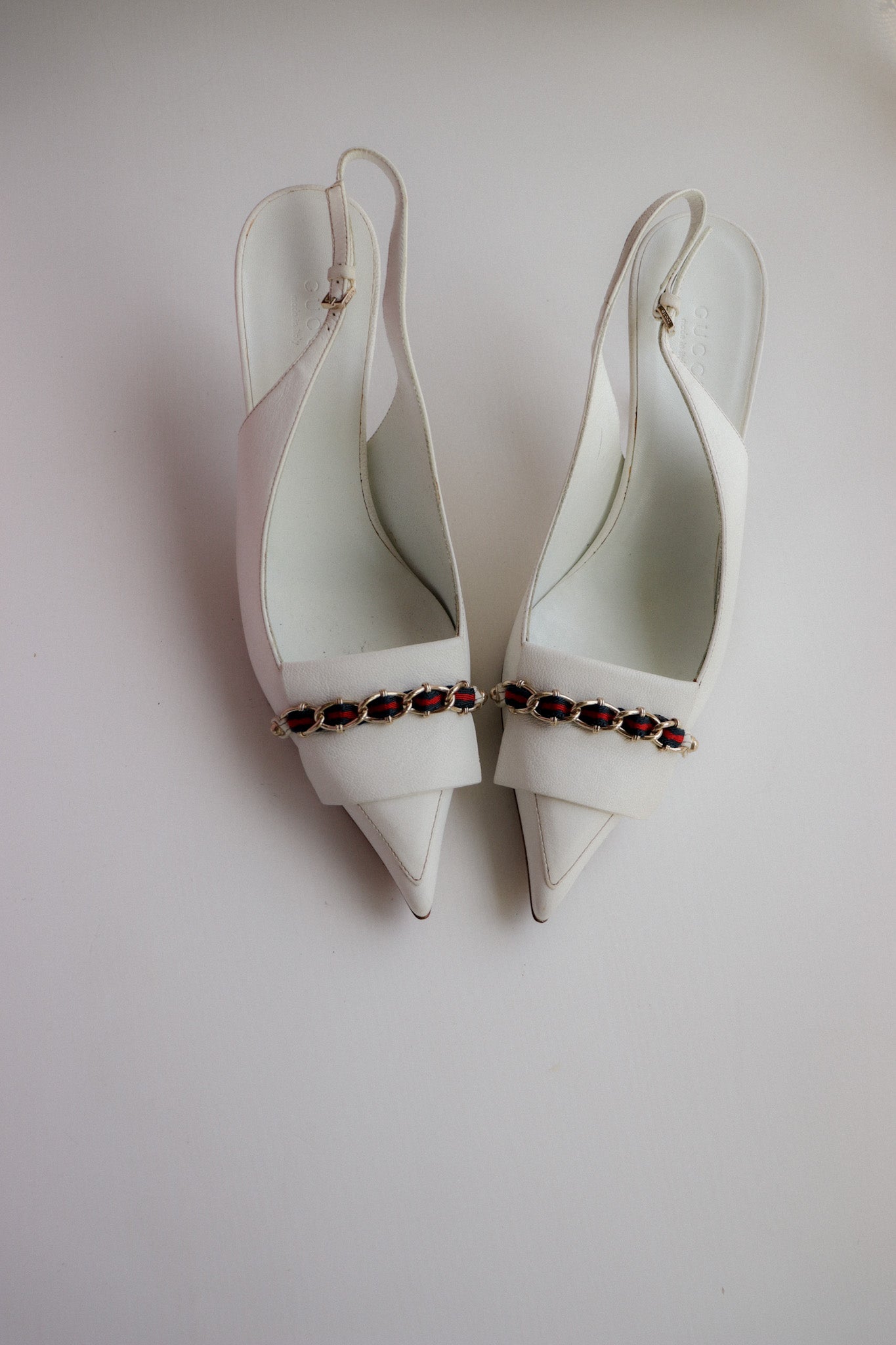 Vintage Gucci Chain Slingbacks 36