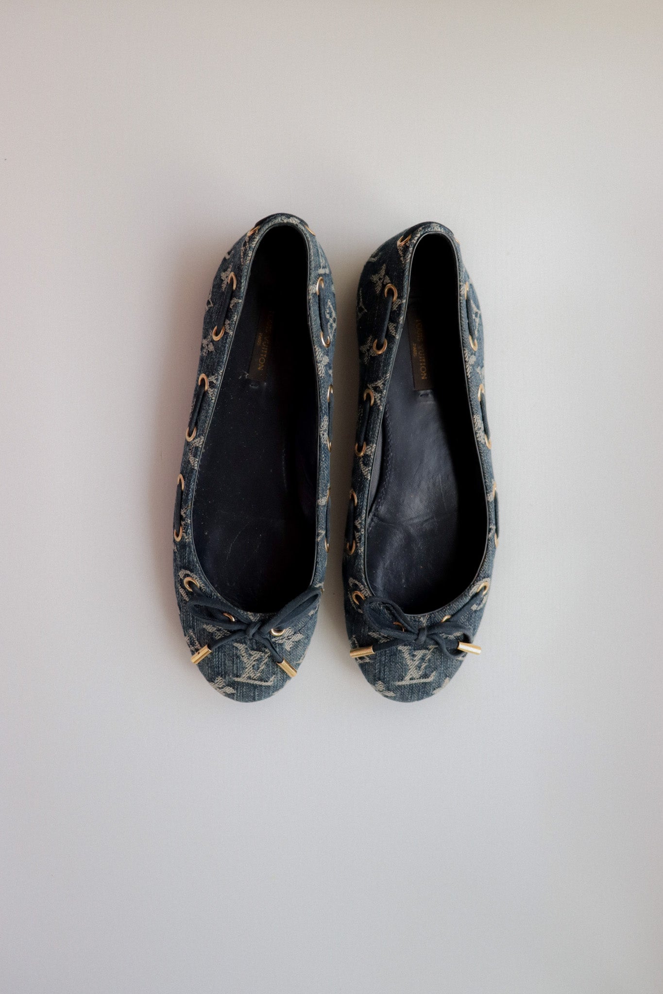 Vintage Louis Vuitton Denim Ballet Flats 38