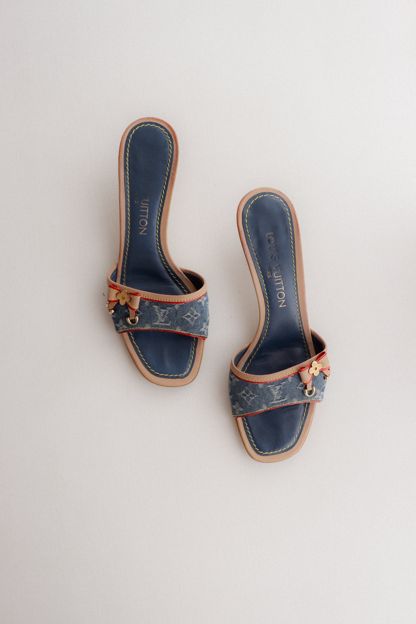 Vintage Louis Vuitton Denim Mules 36.5