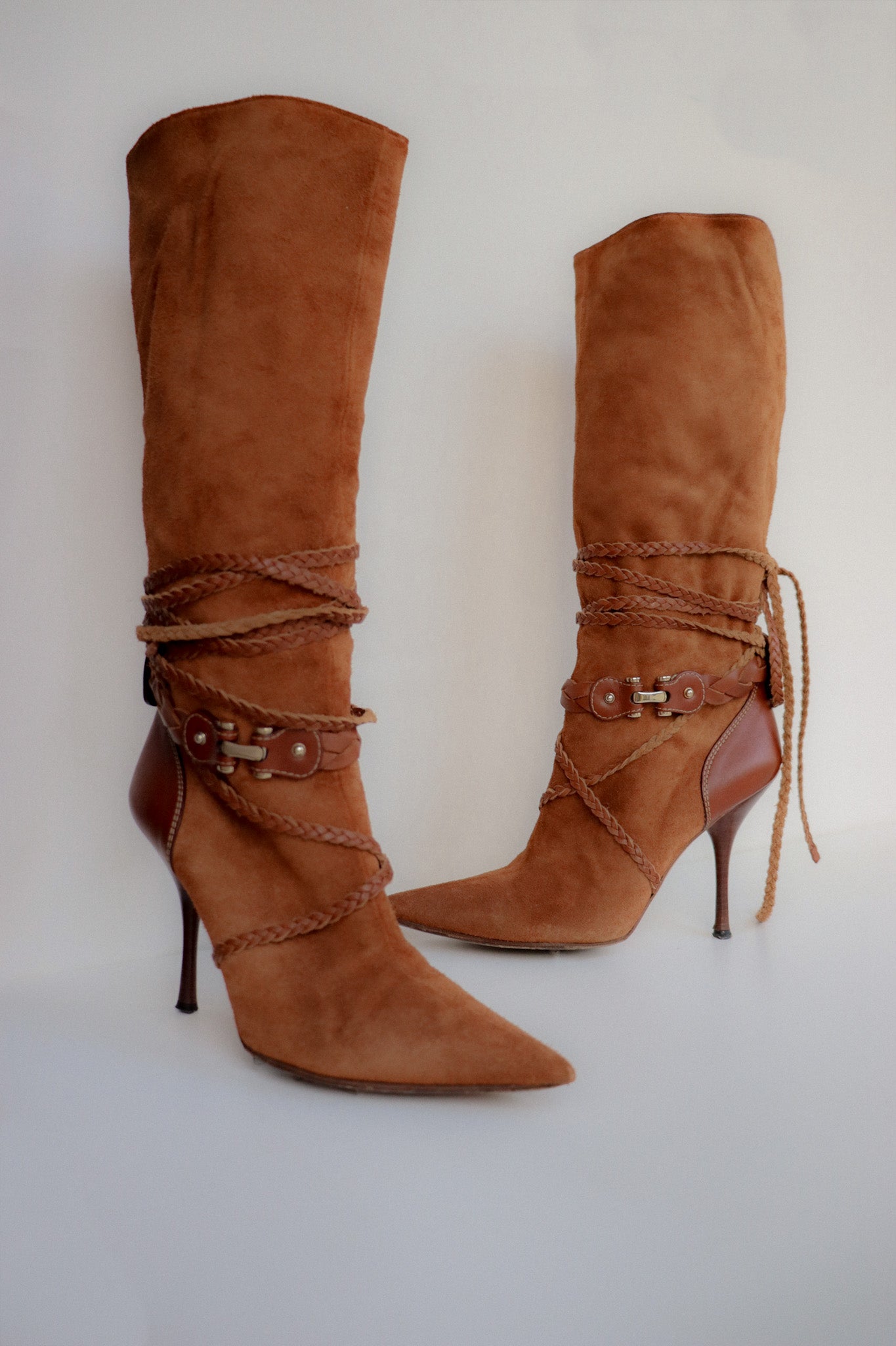 Vintage Gucci Suede Knee High Boots 36